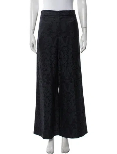 Pre-owned Etro Patterned Wide Leg Pants In Blue