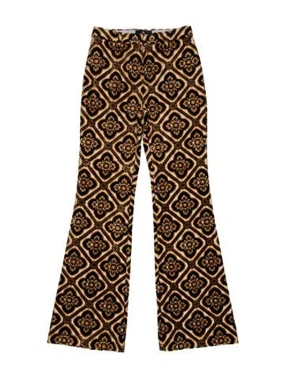 Pre-owned Etro Patterned Wide Leg Pants In Brown