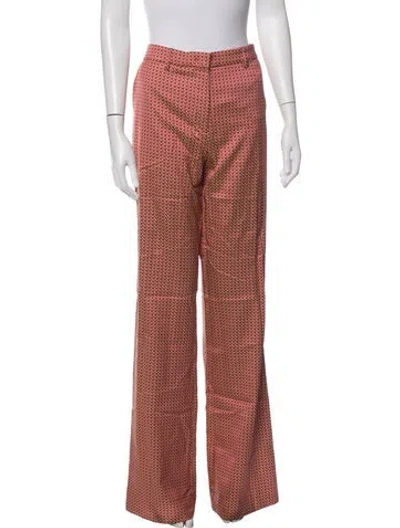 Pre-owned Etro Patterned Wide Leg Pants In Orange