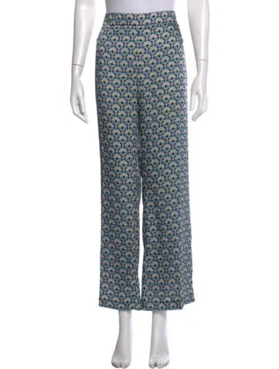 Pre-owned Etro Patterned Wide Leg Pants W/ Tags In Blue