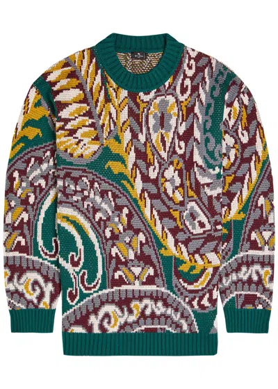 Etro Patterned Wool-blend Jumper In Multi