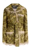 Etro Patterned Wool Jacket In Green
