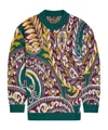 Etro Patterned Jacquard Wool Sweater With Dropped Shoulders In Multicolor