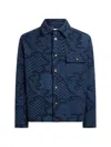 Etro Patterned Wool-blend Overshirt Jacket In Blue
