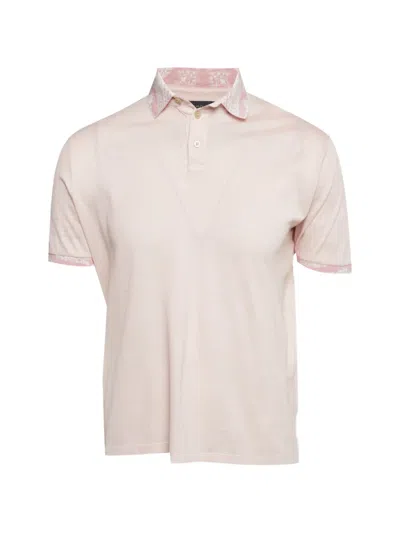 Pre-owned Etro Patterned-trim Polo T-shirt In Pink