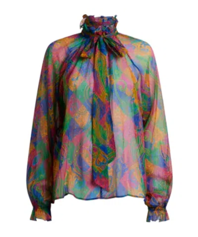 Etro Pattern-printed Ruffled Shirt In Multi