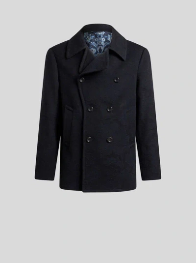 Etro , Peacoat Aus Wolljacquard, Herren, Navyblau, Grösse 3xl In Black