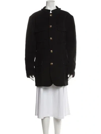 Pre-owned Etro Peacoat In Black
