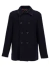 Etro Textured Double-breasted Coat Front Pockets