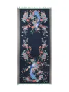 Etro Peacocks-print Wool Scarf In Blue