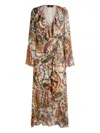 Etro Peau D'ange Ruffled Paisley-print Maxi Dress In Neutral