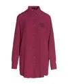 Etro Pegaso-appliqué Silk Shirt In Red