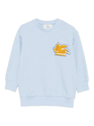 Etro Kids' Pegaso-appliqué Sweatshirt In Blue
