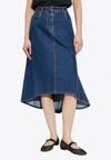 Etro Pegaso Asymmetric Denim Midi Skirt