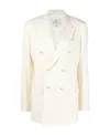 Etro Double Breasted Crepe Jacket In White
