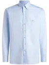 Etro Men's Button-down Collar Cotton Shirt In 蓝色