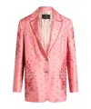 Etro Pegaso Buttoned Twill Jacket In Pink