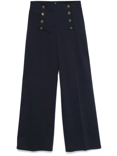 Etro Pegaso-buttons Trousers In ブルー