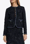 Etro Pegaso-buttons Tweed Jacket In Blue