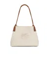 Etro Pegaso Canvas Shoulder Bag In White