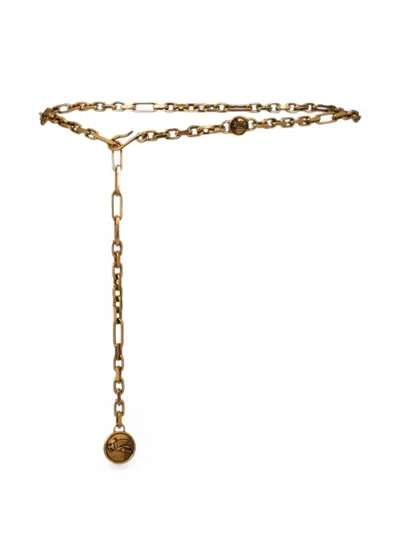 Etro Pegaso Chain Belt In Brown