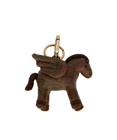 Etro Pegaso Charm In Brown