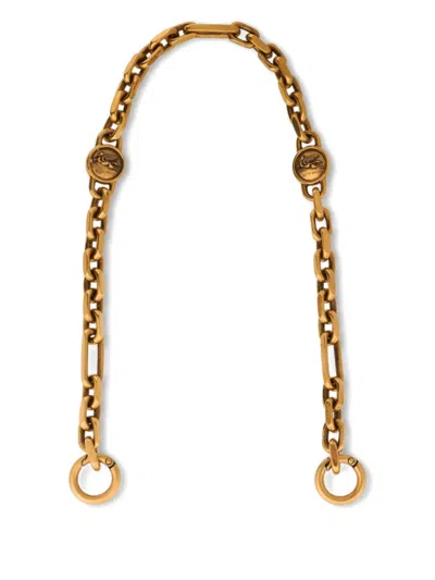 Etro Pegaso Coins Chain Bag Handle In Gold