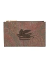 Etro Women's Coated Canvas Card Holder In Brown