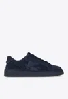 Etro Pegaso Embossed Suede Low-top Sneakers In Blue