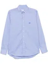 Etro Pegaso-embroiderde Shirt In Blau