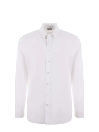 Etro Pegaso Embroidered Buttoned Shirt In White