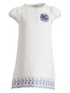 Etro Pegaso-embroidered Cotton Dress In 白色