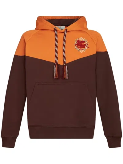 Etro Hooded Sweatshirt With Logo In Burgundy