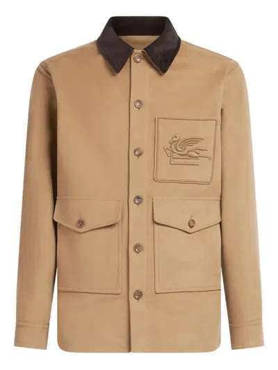 ETRO PEGASO-EMBROIDERED COTTON JACKET