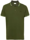 Etro Logo-embroidered Polo Shirt In Grün