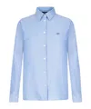 Etro Pegaso-embroidered Cotton Shirt In Blue