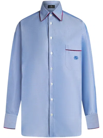Etro Women's Striped Cotton Shirt In Blue