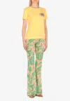 Etro Crew Neck Graphic Print Lightweight Soft Fabric In Yellow
