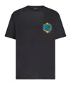Etro Pegaso Embroidered Crewneck T-shirt In Black