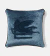 Etro Pegaso Embroidered Cushion In Blue