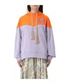 Etro Logo Embroidered Hooded Sweatshirt With Kangaroo Pocket In Multicolor