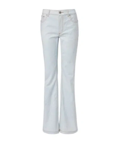 Etro Pegaso Embroidered Flared Jeans In White