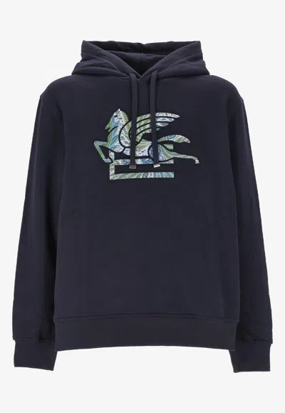 ETRO PEGASO EMBROIDERED HOODED SWEATSHIRT