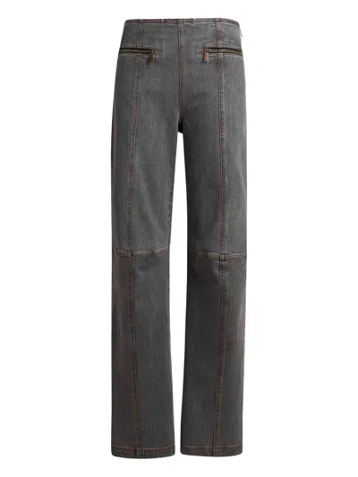 Etro Straight-leg Grey Stretch Cotton Denim Jeans In Gray