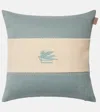 Etro Pegaso Embroidered Linen Cushion