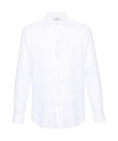 Etro Straight Shirt Long Sleeves Button Down Collar In White