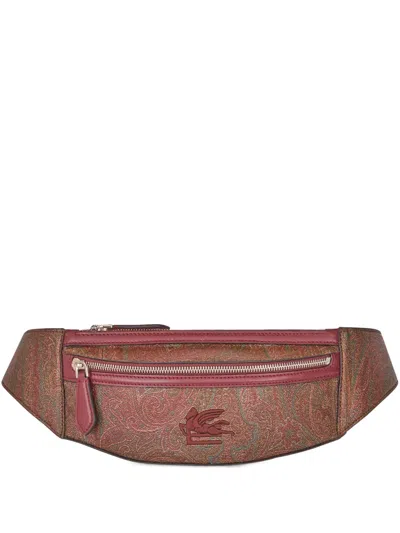 Etro Pegaso-embroidered Paisley Belt Bag In Brown
