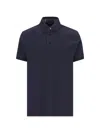 Etro Pegaso-embroidered Knitted Polo Shirt In Blu Scurissimo