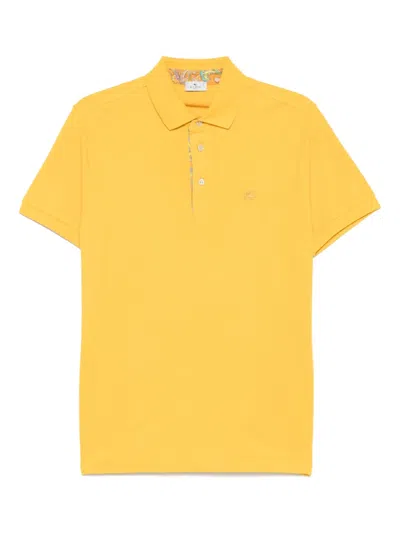 Etro Poloshirt Mit Pegaso-stickerei In Yellow