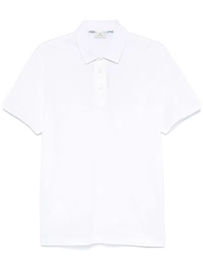 Etro Pegaso-embroidered Polo Shirt In White